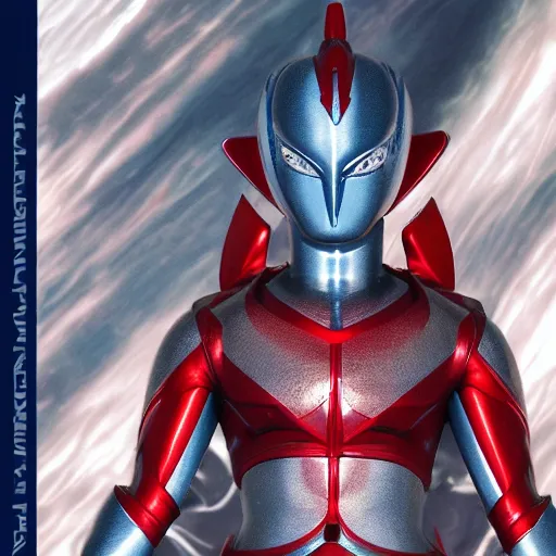 Image similar to new ultraman design called bodhisatva, photorealistic with poster