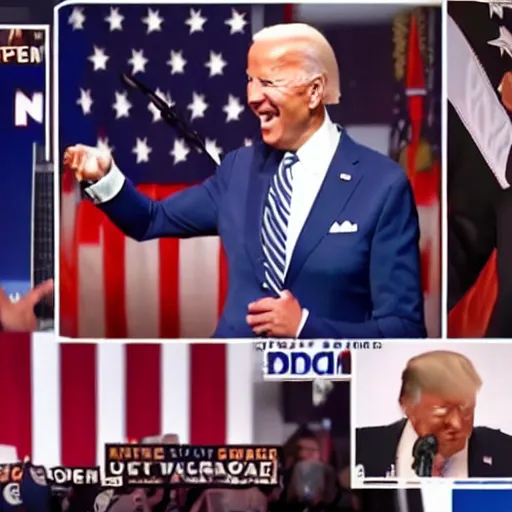 Image similar to joe biden rap battling donald trump