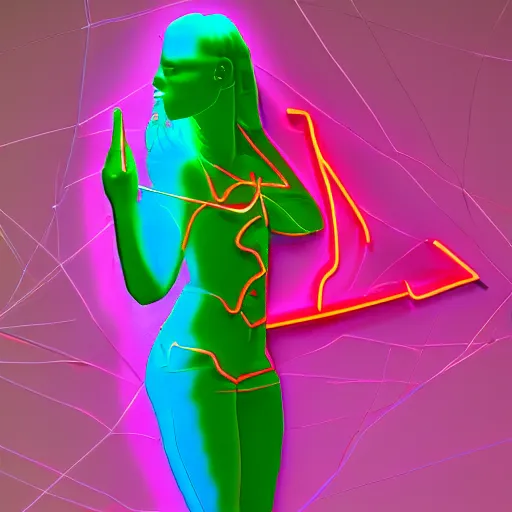 Image similar to a womens body 3 d neon art, 8 k resolution