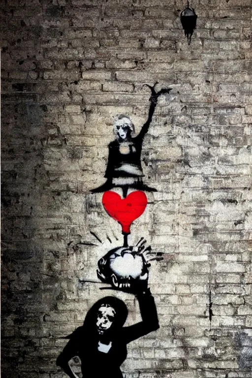 Image similar to a woman inside of an empty light bulb. the woman has wings. by banksy and basquiat