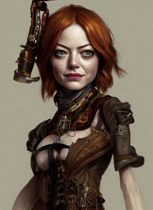 Prompt: steampunk portrait of Emma Stone, au naturel, hyper detailed, digital art, trending in artstation, cinematic lighting, studio quality, smooth render, unreal engine 5 rendered, octane rendered, art style by klimt and nixeu and ian sprigger and wlop and krenz cushart