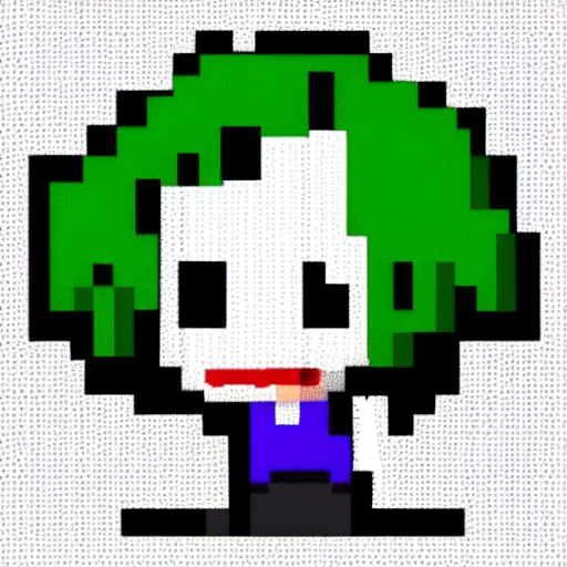 Image similar to Cute chibi pixel art of the joker