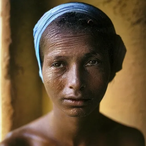 Image similar to a famous female's portrait, natural look, skin texture, extremely detailed, by steve mccurry,