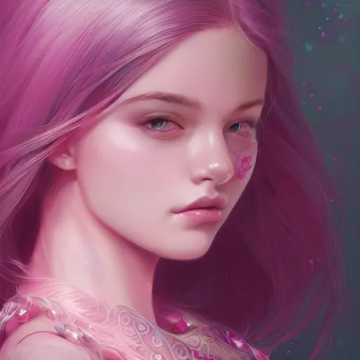 Image similar to teen girl, pink hair, gorgeous, amazing, elegant, intricate, highly detailed, digital painting, artstation, concept art, sharp focus, illustration, art by Ross tran