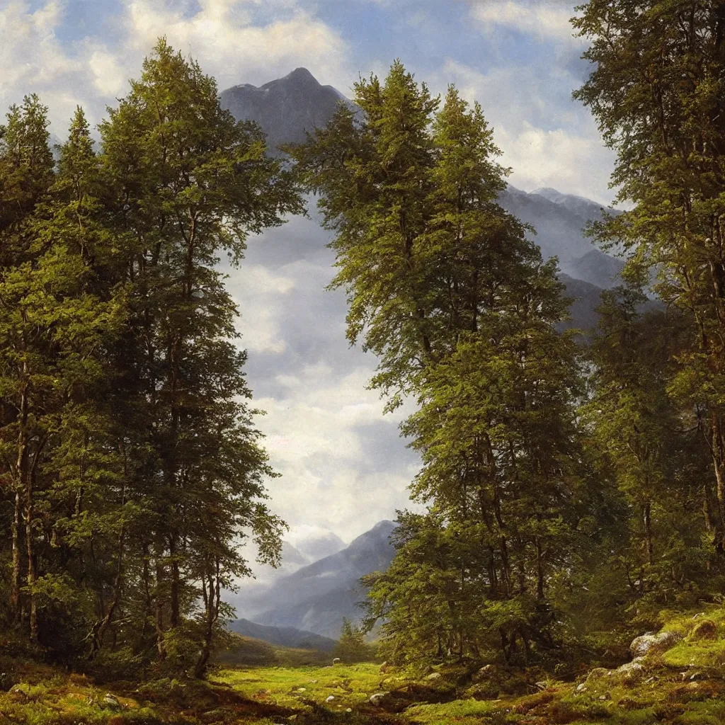 Image similar to scottish highlands, natural lighting, painting by ivan shishkin