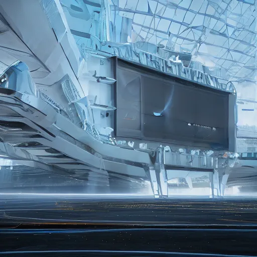 Image similar to sci-fi wall structure shape on the coronation of napoleon painting and digital billboard in the middle, unreal engine 5, keyshot, octane, artstation trending, ultra high detail, ultra realistic, cinematic, 8k, 16k, in style of zaha hadid, in style of nanospace Michael Menzelincev, in style of Lee SOUDER, colors in style of the Blade Runner 2049, in plastic, dark, tilt shift,