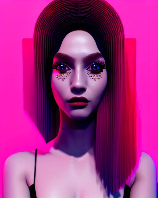 Prompt: beautiful female, haze, model, intricate, symmetrical face, makeup, sephora, maybelline, studio, reflections, cinematic, filmic, vsco, concept art, artstation, elegant, model, gorgeous, vray, flim, octane render, ambient occlusion, prism details