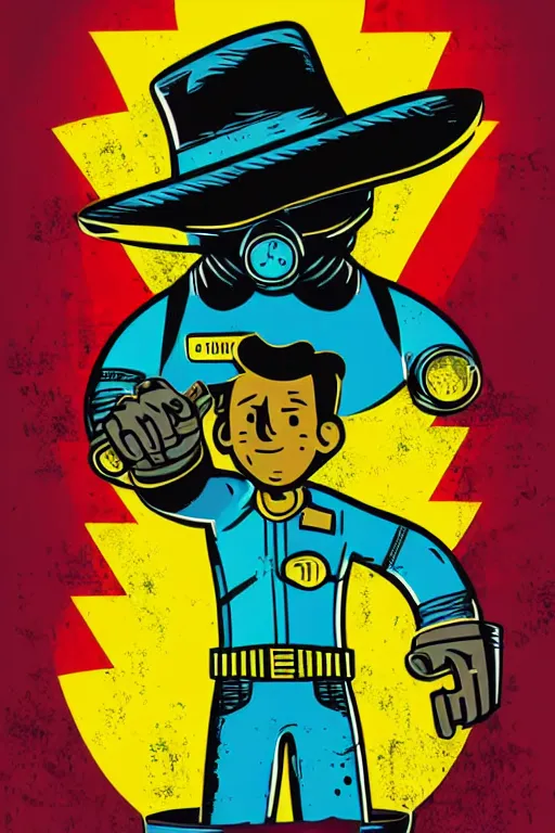 Image similar to fallout 7 6 retro futurist illustration art by butcher billy, sticker, colorful, illustration, highly detailed, simple, smooth and clean vector curves, no jagged lines, vector art, smooth andy warhol style