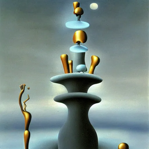 Image similar to Temple of the new gods. Dali. Yves Tanguy.