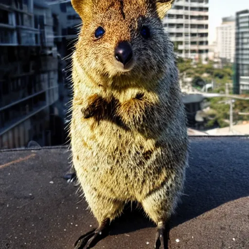 Prompt: a cyberpunk quokka