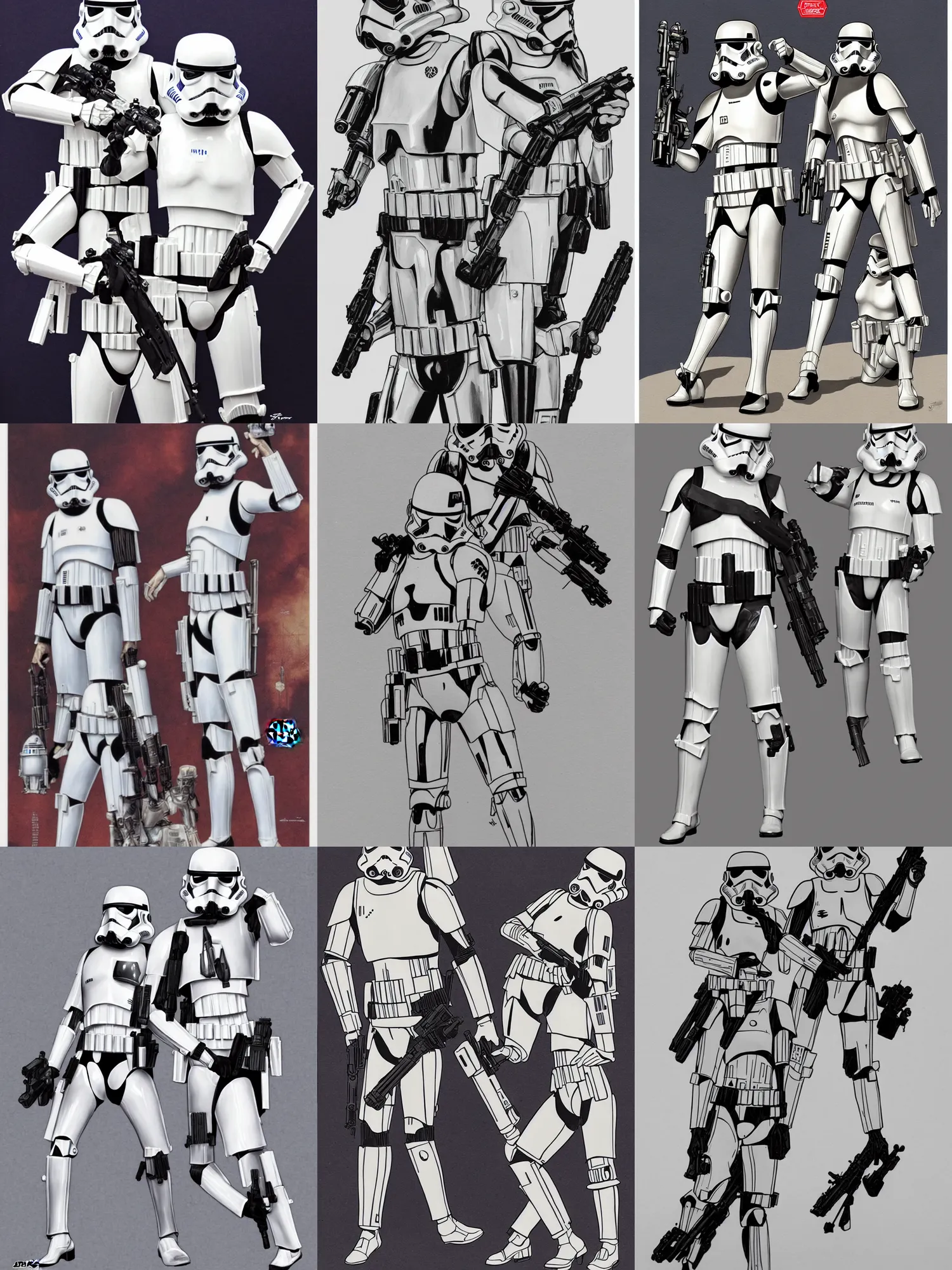 Prompt: star wars female stormtrooper pin - up