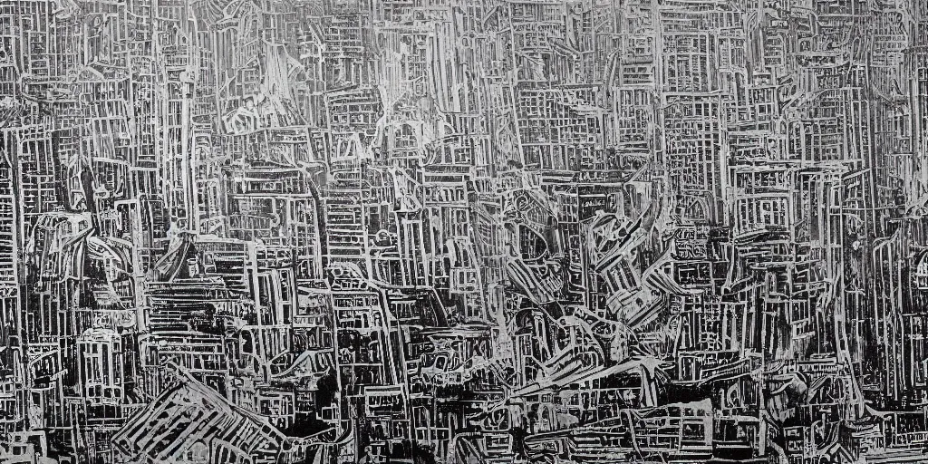 Image similar to Hanoi cityscape by HR Giger and Canatello