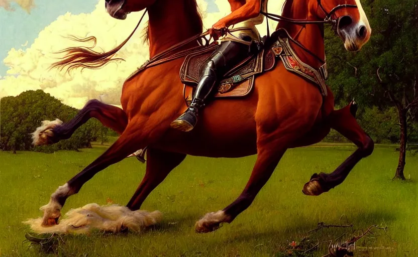 Prompt: a resplendant impressive portrait of a noble horse rearing up with no rider. ultra wide angle, fantasy art, norman rockwell, alex ross, heroic lighting, romance novel cover, very very very beautiful raytraced rendering