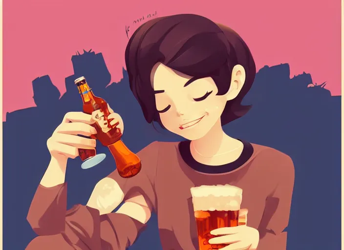 Prompt: cute monkey drinking beer. clean cel shaded vector art. behance hd by lois van baarle, artgerm, helen huang, by makoto shinkai and ilya kuvshinov, rossdraws, illustration, art by ilya kuvshinov