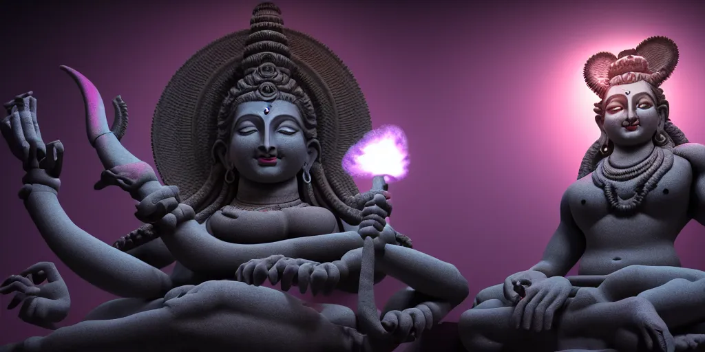 Image similar to 8 k uhd shiva the destroyer, volumetric lighting