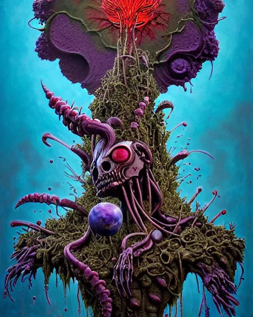 Image similar to the platonic ideal of flowers, rotting, insects and praying of cletus kasady carnage thanos dementor wild hunt chtulu mandelbulb schpongle doctor manhattan bioshock xenomorph akira, ego death, decay, dmt, psilocybin, concept art by randy vargas and zdzisław beksinski