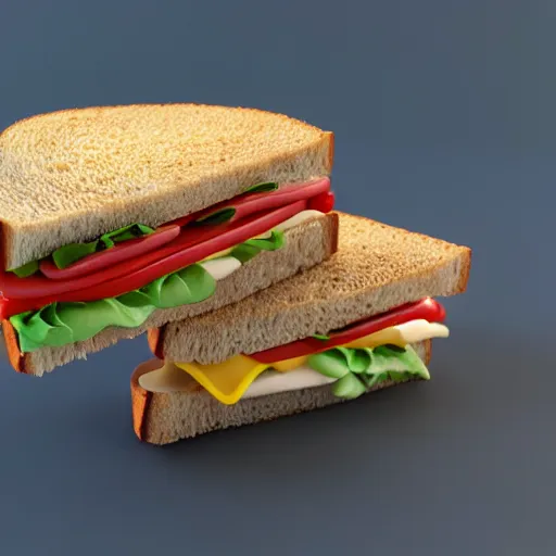 Image similar to sandwich in a disney style, 3 d render octane