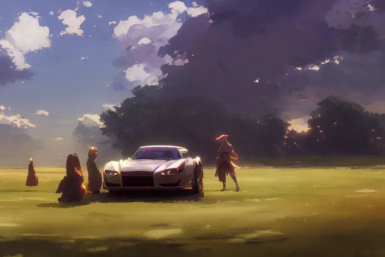 Prompt: a driving cathedral, scene in an open field. key visual, conceptart, ambient lighting, highly detailed, digital painting, artstation, concept art, sharp focus, by makoto shinkai and akihiko yoshida and greg manchess