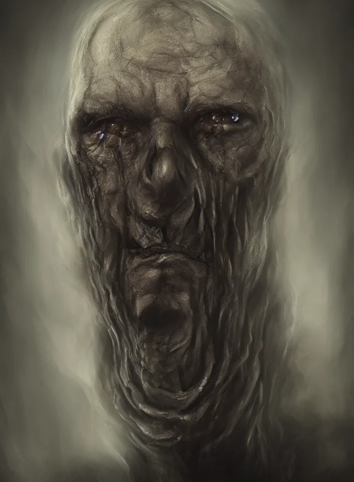 Prompt: a face portrait of a older man as an ethereal undead ghost from skyrim, fantasy setting, horror face, dark colors, soft lighting, atmospheric, cinematic, moody, in the style of diego koi, gina heyer, luiz escanuela, art by alyssa monk, hyperrealism, rule of thirds, golden ratio, oil on canvas, 8 k