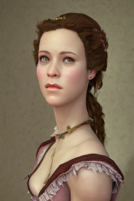 Prompt: a fantasy style portrait painting of rachel macadams in the style of francois boucher oil painting unreal 5 daz. rpg portrait, extremely detailed