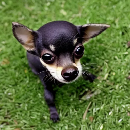 Prompt: photo of an ant chihuahua hybrid