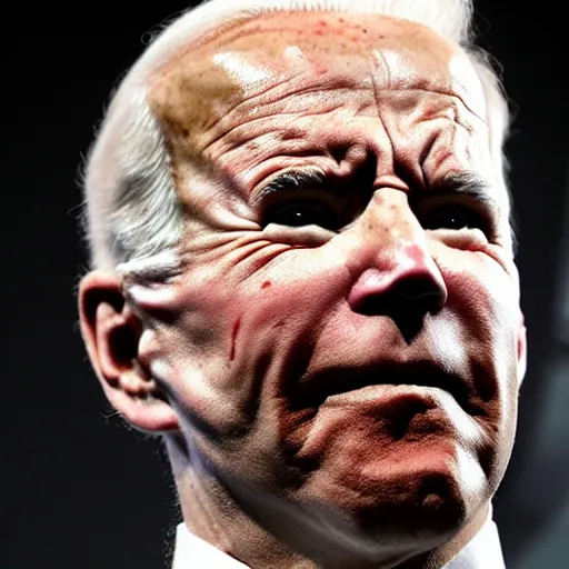 Image similar to terror Doom horror furious glowing red eyes biden