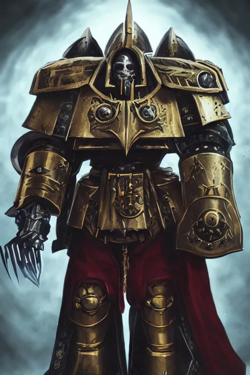 Image similar to armor portrait heros warhammer 4 0 k horus heresy fanart - the primarchs emperor by johannes helgeson animated with vfx concept artist & illustrator global illumination ray tracing hdr fanart arstation zbrush central hardmesh 8 k octane renderer comics stylized