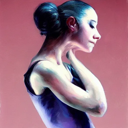 Image similar to A beautiful ballet dancer with makeup crying expression detailed painting beautiful artwork by jesper ejsing