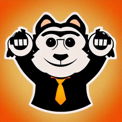 Image similar to “ logo of a monkey in the style of zootopia holding laser gun, with a black background, digital art, award winning, trending on art station, retro style ”