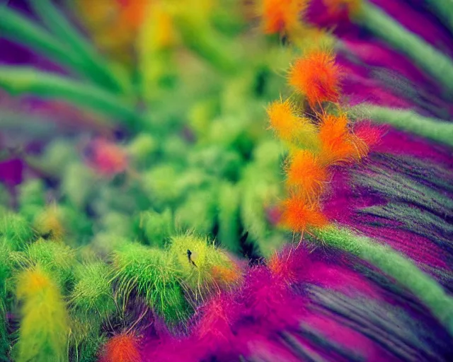 Image similar to fuzzy plant, colorful, Alex Kiesling, Kamwei Fong, Endre Penovác