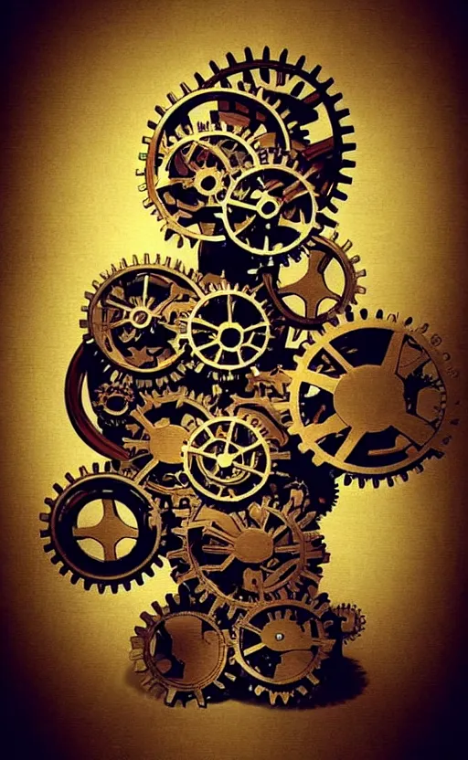 Image similar to steampunk queen, modern art, gears, steam