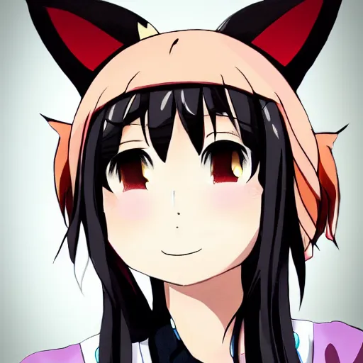 Image similar to a girl with a cat ear, anime style