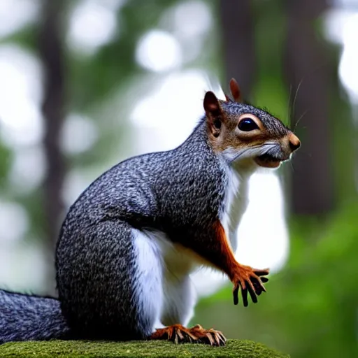 Image similar to award winning mational geographic photo of a squirrel wearing a tuxedo