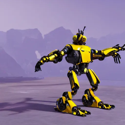 Image similar to hard surface, robotic platform, based on bumblebee, 6 claws, unreal engine