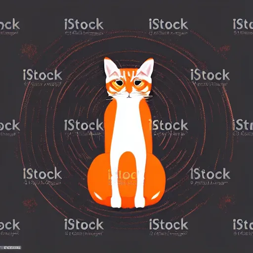 Image similar to A fuzzy orange cat sitting on planet earth, vector art, trending