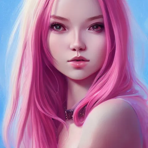 Prompt: teen girl, pink hair, gorgeous, amazing, elegant, intricate, highly detailed, digital painting, artstation, concept art, sharp focus, illustration, art by ross tran