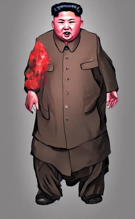 Image similar to full body character portrait of Kim Jong-un as a Dead by Daylight killer, concept art, trending on artstation, 4k