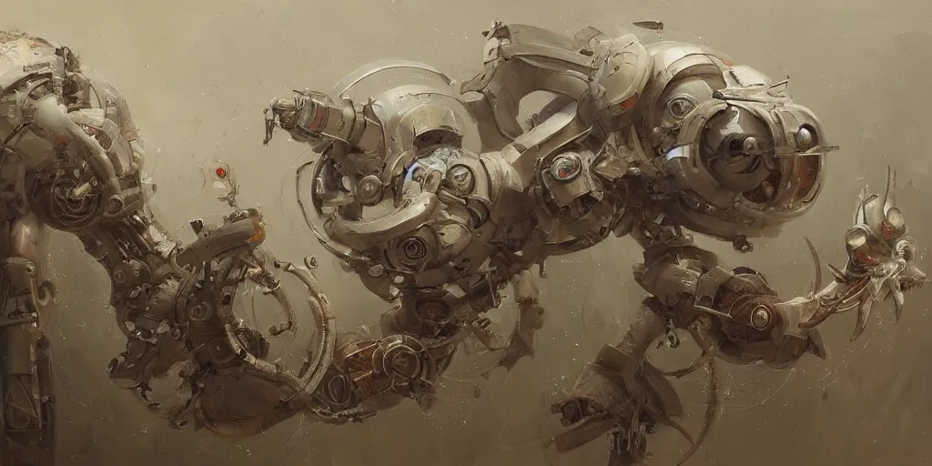 Image similar to a beautiful painting of a robot by adonna khare, trending on artstation