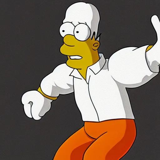 Image similar to 3 d render of homer disappearing