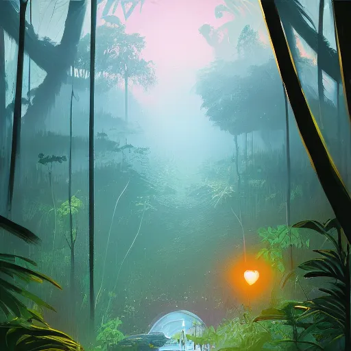 Prompt: at the heart of the jungle lies a mysterious secret, by alena aenami, oil on canvas, trending on artstation