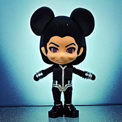 Image similar to single michael jackson, michael jackson, black panther, michael jackson, michael jackson, michael jackson, michael jackson, michael jackson, ( ( ( mickey mouse ) ) ), nendroid, stephen bliss style