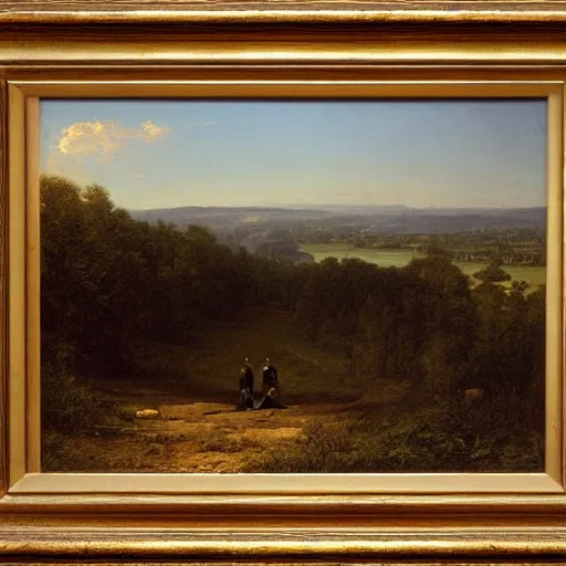 Image similar to a portrait of a character in a scenic environment by John Frederick Kensett