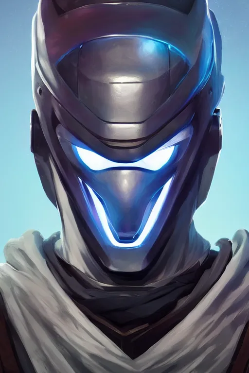 Image similar to epic mask helmet robot ninja portrait stylized as fornite style game design fanart by concept artist gervasio canda, behance hd by jesper ejsing, by rhads, makoto shinkai and lois van baarle, ilya kuvshinov, rossdraws global illumination radiating a glowing aura global illumination ray tracing hdr render in unreal engine 5