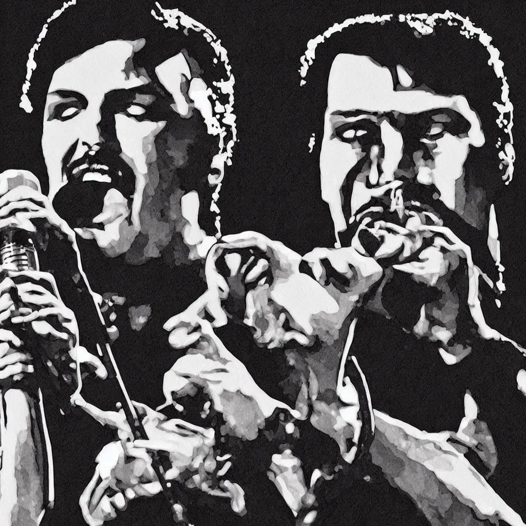 Image similar to Freddie Mercury in concert singing as a saint, microphone digital art, realistic, detailed, sharp, expressive