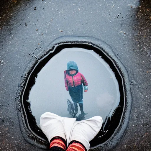 Image similar to photography of puddle shaped like human