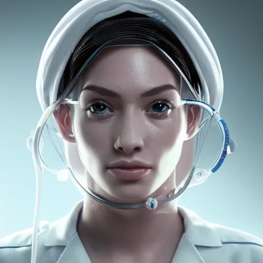 Image similar to ultra realistic and intricate detailed photograph of a futuristic surgeon, doctor, medicine, healthcare, technology, innovation, bright modern style, artstation, unreal render, depth of field, ambient lighting, award winning, stunning