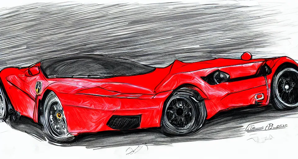 Image similar to An automotive sketch by Bertone, Marker sketch, ferrari style, automotive design