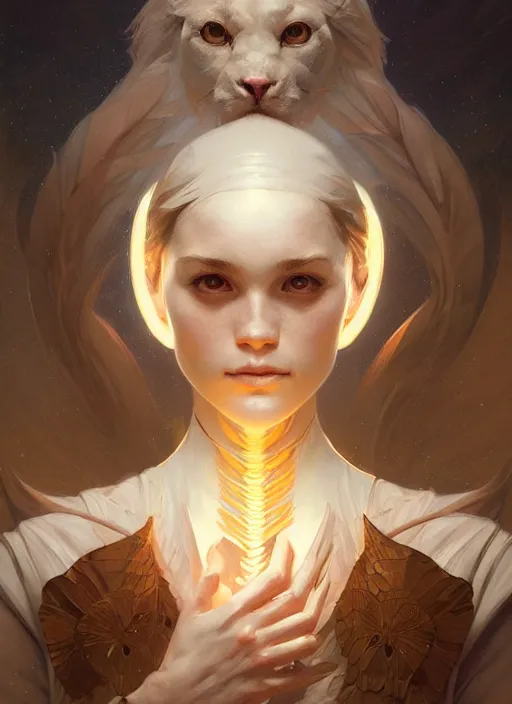 Image similar to symmetry!! portrait of animal, fantasy, soft lights!! intricate, whimsical, highly detailed, digital painting, artstation, concept art, smooth, sharp focus, illustration, art by artgerm and greg rutkowski and alphonse mucha