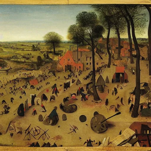 Image similar to A beautiful illustration. Wind snapped at me, warm and fragrant. The atmosphere was thick with pollen and micro-organisms, goading my body’s ancient defences. by Pieter Bruegel the Elder a e s t h e t i c