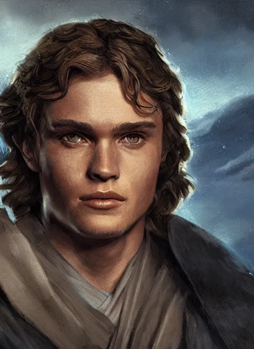 Image similar to highly detailed comic style portrait of anakin skywalker as a sith, by greg rutkowski, global illumination, radiant light